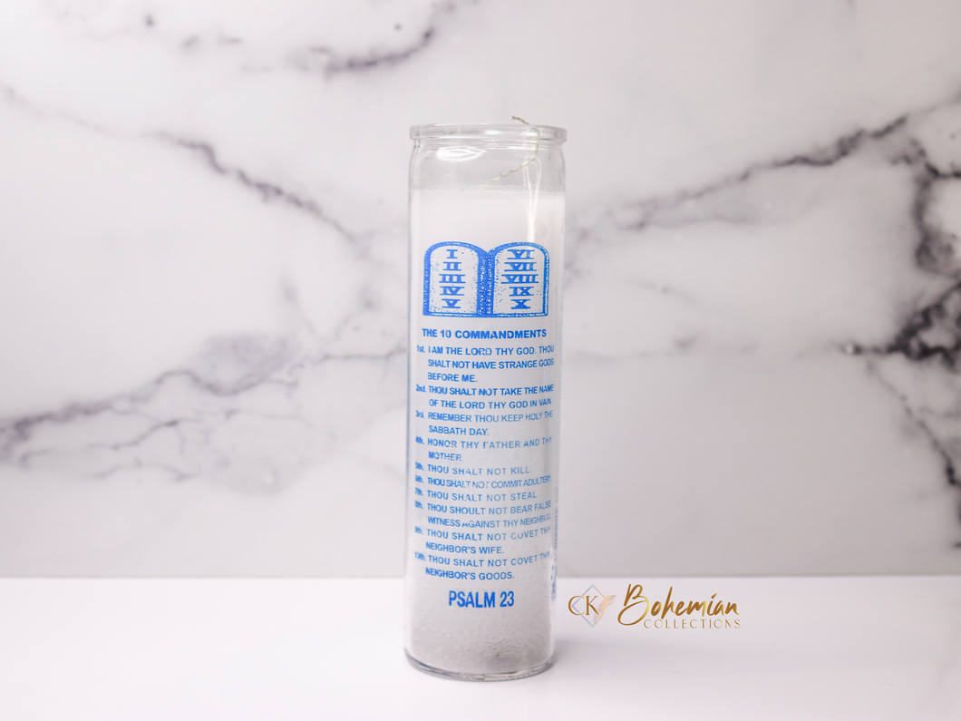 Psalms 23 - 10 Commandments Candle